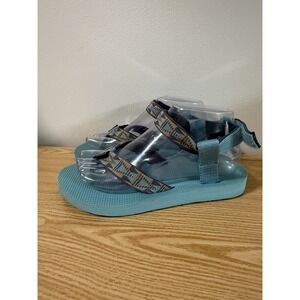 Teva Flip Flop Thong Sandals Aqua  Ankle Wrap Size Women 7